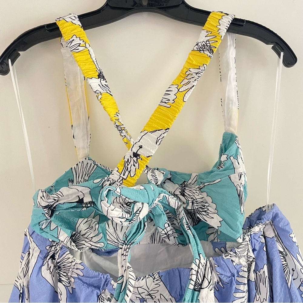 Blue Tropical Print Tie-Back Maeve Sundress - Picture 8 of 15